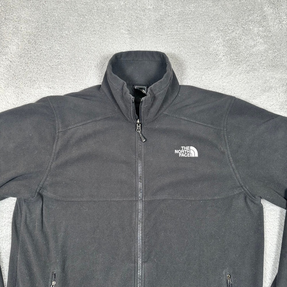The North Face Mens Black Full Zip Fleece Jacket Recycled Polyester Outdoor Sz L - Picture 3 of 11